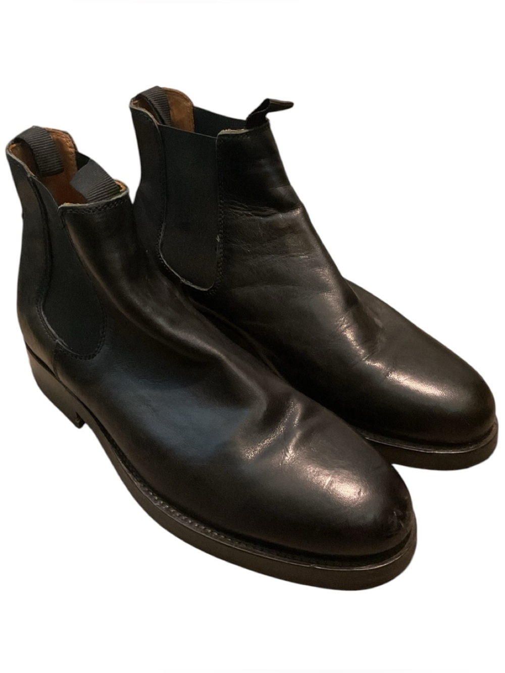 Belstaff Vintage Black Leather Moto Chelsea Western Ankle Boots Shoes sz 11